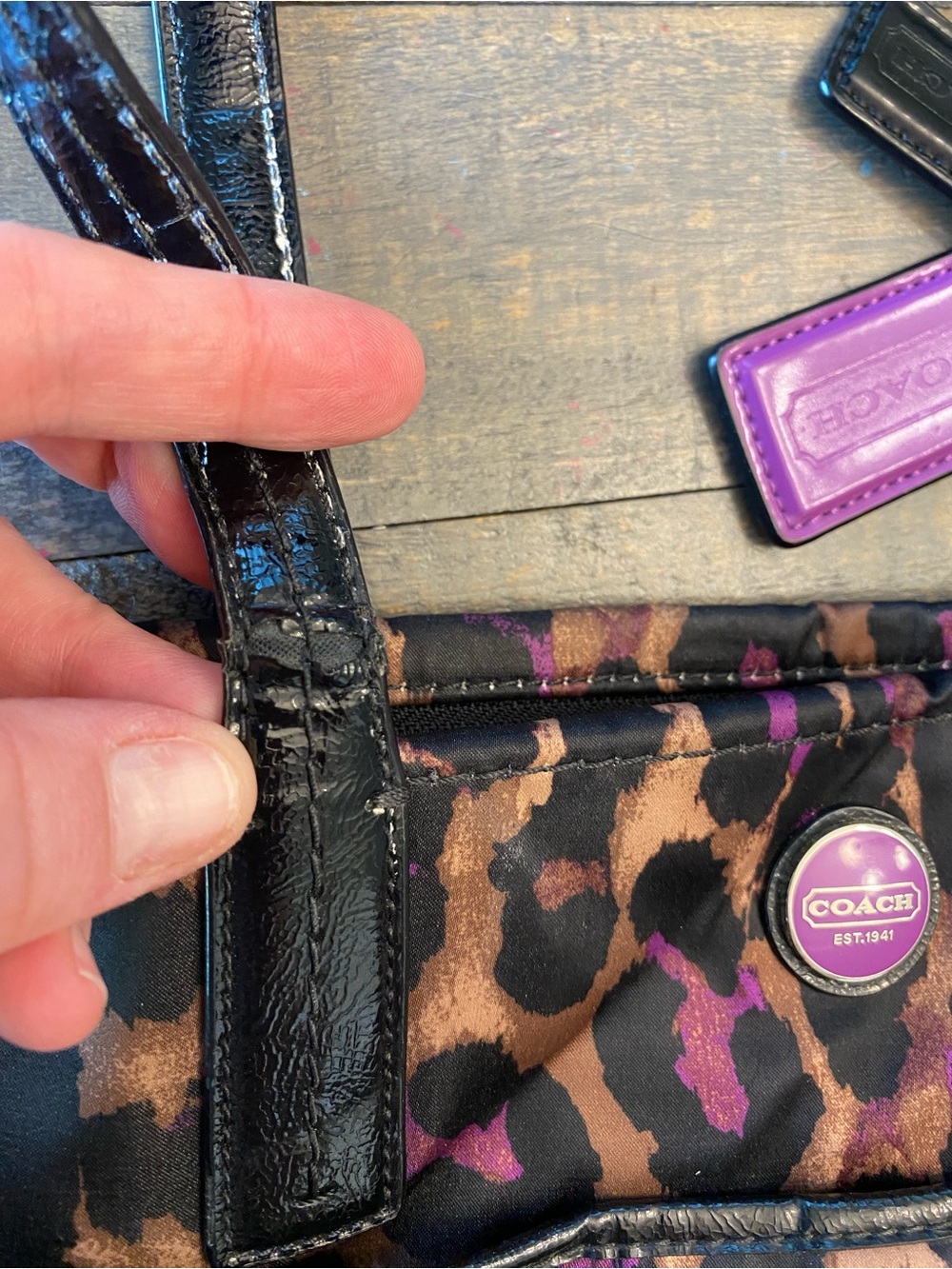 Coach Signature Ocelot leopard print tote bag - Picture 4 of 10
